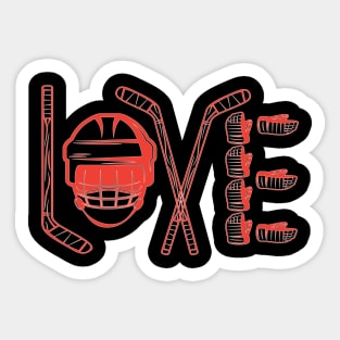 Player Goalie Ice Hockey Heart Apparel Funny Valentines Day Sticker